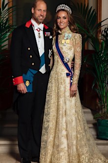 Prince William and Catherine, the Prince and Princess of Wales, ahead of the state banquet for visiting US President Donald Trump during his UK state visit on Wednesday September 17, 2025.