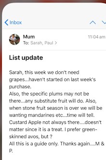 She later received further instructions from her mum.