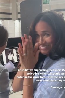 Meghan Markle appears at fashion shoot for Smart Works capsule collection