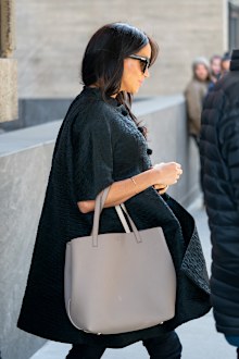 Markle baby shower grey coat