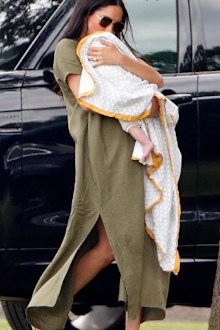 Meghan and Archie watched Prince Harry play in a charity polo match this week. 