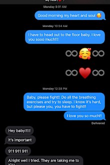 Fiance COVID death text messages
