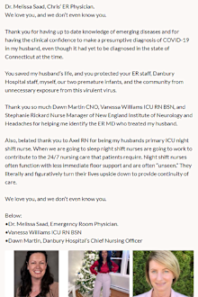 Elizabeth Tillet has thanked hospital staff or caring for her husband.