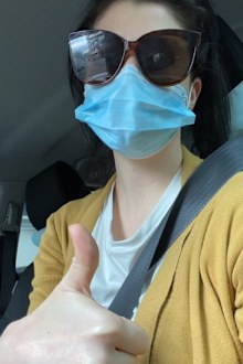 Laura Keily COVID-19 nurse thumbs up
