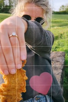 A delicious piece of chicken has been used for the couple's official ring pic.