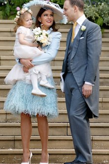 Lady Windsor, Isabella and Lord Windsor attend the wedding of Lady Gabriella Windsor and Thomas Kingston.