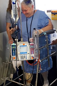 Mary-Lynne walking after surgery