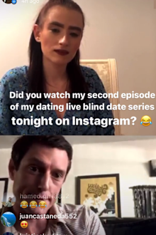 Each date is live-streamed to her Instagram followers.