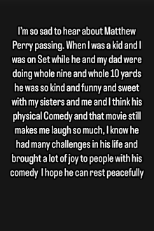 Rumer Willis' Matthew Perry tribute