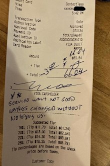 receipt negative tip