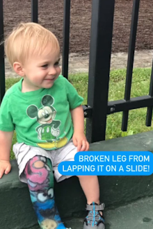 Mum's warning about riding down slides with young kids after toddler's horrific injury