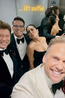 Richard Wilkins, Karl Stefanovic, Sarah Abo and Tim Davies en route to the 2025 Logies