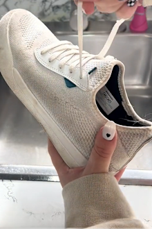 Dirty white shoe pre cleaning