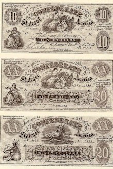 Samuel Upham's Confederate money had a small-print disclaimer at the bottom.