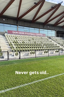 A história do Instagram de Sam Kerr confirmou sua presença em Perth com o esquadrão Matildas.