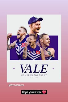 Nat Fyfe paid tribute to his former teammate Cam McCarthy on Instagram.