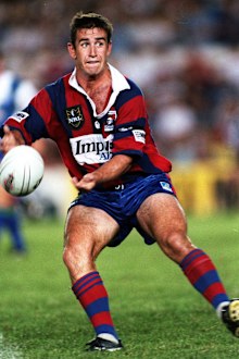 Andrew Johns playing for the Newcastle Knights.