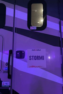 Kylie Jenner posted a number of photos prior to Travis Scott's set at the Astroworld music festival, including a photo of a trailer organised for three-year-old Stormi