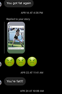 Tallulah Willis confronts online body shaming - screenshot of hate messages