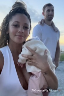 Vanessa Morgan, James Kirk and their daughter Kaia