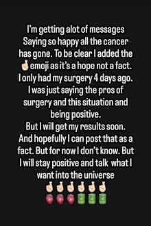 Singer Jessie J has taken to social media to clarify comments she's cancer-free after undergoing breast cancer surgery.