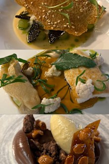 Entree, main, dessert at The Nest restaurant in Woodstock