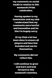 Musa Toure apologised issued an apology on Insagram.