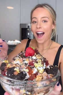 Chef Bae's decadent ice cream sundae.
