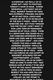 Lady Gaga postpones Miami show