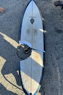 The shark took a large bite out of the surfer's board at Cabarita.