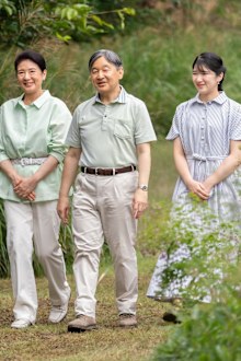 Japan's Emperor Naruhito and Empress Masako, with Princess Aiko, in September 2024.