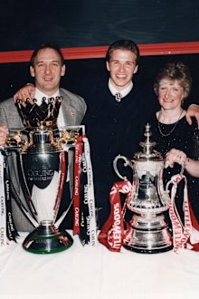 Ted Beckham, David Beckham and Sandra Beckham