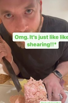 Hamish Blake builds his son a cake LEGO Masters