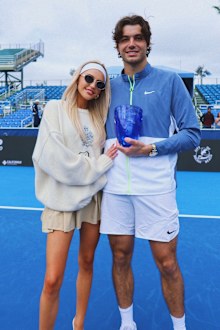 Morgan Riddle with American tennis pro boyfriend Taylor Fritz.