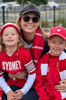 Ally Langdon with her kids Mack and Scout