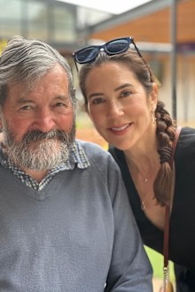 Crown Princess Mary of Denmark and her father John Donaldson during a visit to Australia in December 2023, photo taken by Prince Vincent and shared on Queen Mary's 52nd birthday on February 5, 2024.
