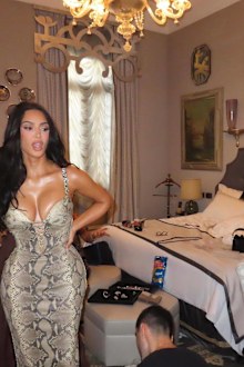 Kim Kardashian, Kris Jenner and Khloe Kardashian attend the welcome party for the Jeff Bezos and Lauren Sanchez wedding