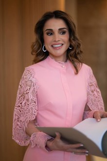Queen Rania of Jordan at the Vatican on Monday February 3, 2025.
