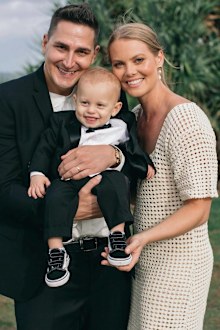 Amy Lantieri with her husband and 'miracle baby' Leo
