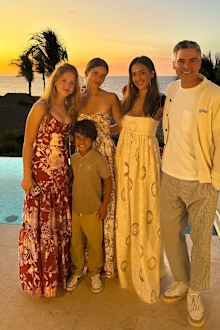 Jessica Alba with daughters Honor, 16, and Haven, 13, son, Hayes, 6 and husband, Cash Warren.
