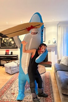 Justin Trudeau with son Hadrien Halloween