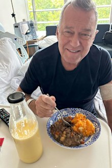 A photo posted to Jimmy Barnes' Instagram account showing the musician in hospital.