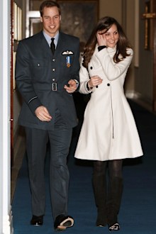 Prince William and his girlfriend Kate Middleton at his RAF graduation ceremony in 2008