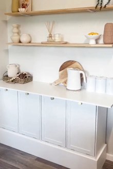 Courtney Hodgson used Kmart laundry hampers to DIY a coffee nook