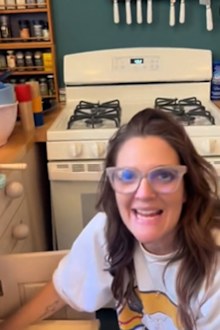 Drew Barrymore is in the process of spring cleaning her kitchen