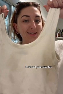 Stained white shirt