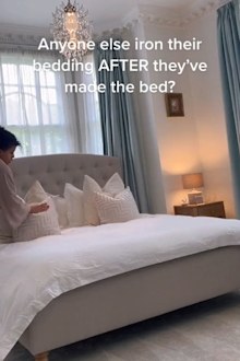 Bed styling TikTok ironing 