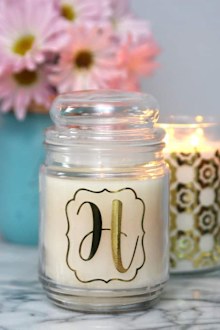 DIY candle upcycle Cricut