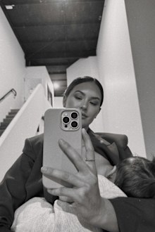 Jesinta Franklin with baby Bam