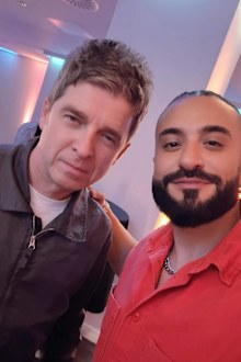 Kris Fade is pictured with Noel Gallagher of Oasis.